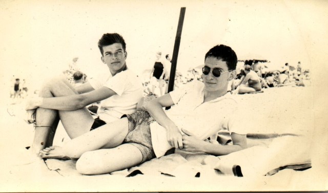 My dad, Al Smith, left, and his friend Julie, right, at Jones Beach in the 1930s.