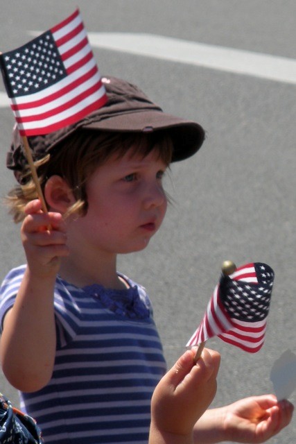 4th, parade, kid, brown hat and flag, Best