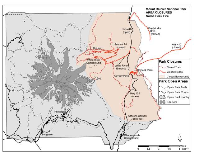 Mount Rainier Closure Map Sept 8