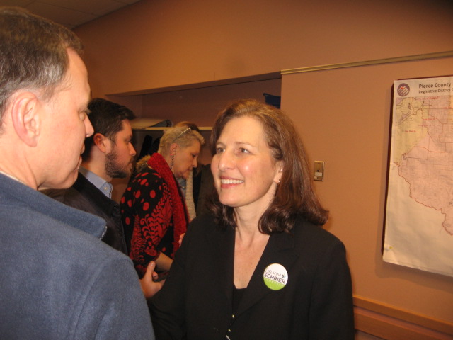 Candidates Forum, 8th CD, 1. 31. 18 , Kim Schrier, head shot, action, best